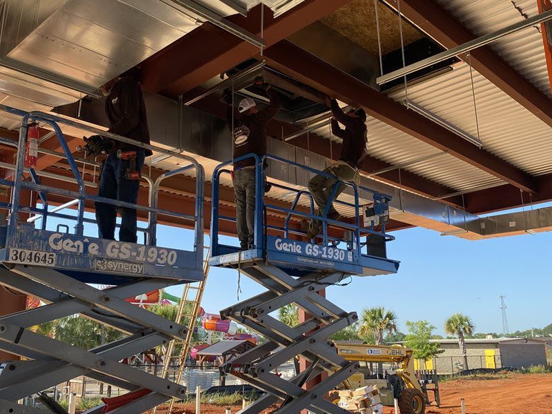 Commericial duct installation.