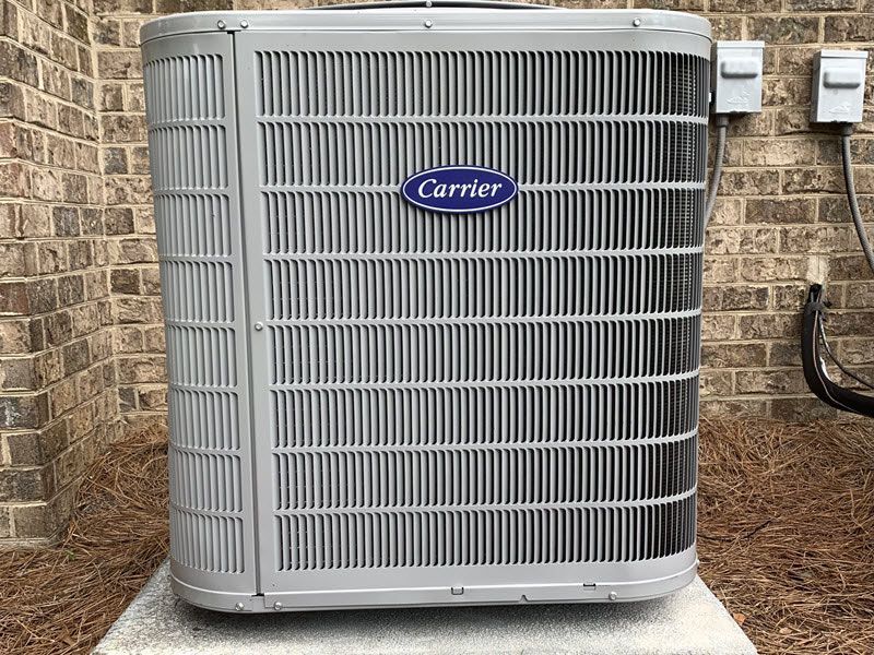 Close up of a Carrier air conditioner.