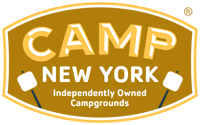 The logo for camp new york independently owned campgrounds