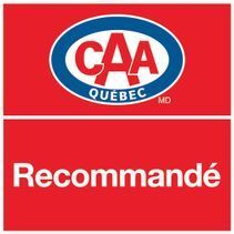 The logo for caa quebec md is on a red background.