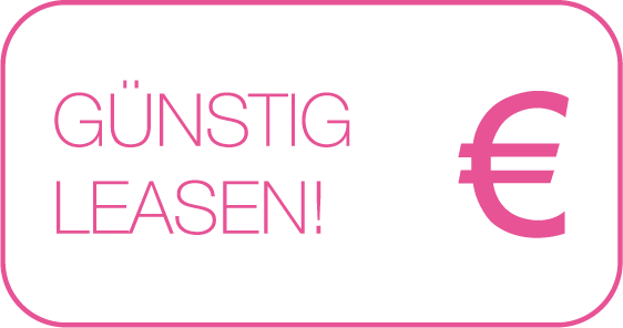 Ein rosa Knopf mit einem Eurozeichen darauf