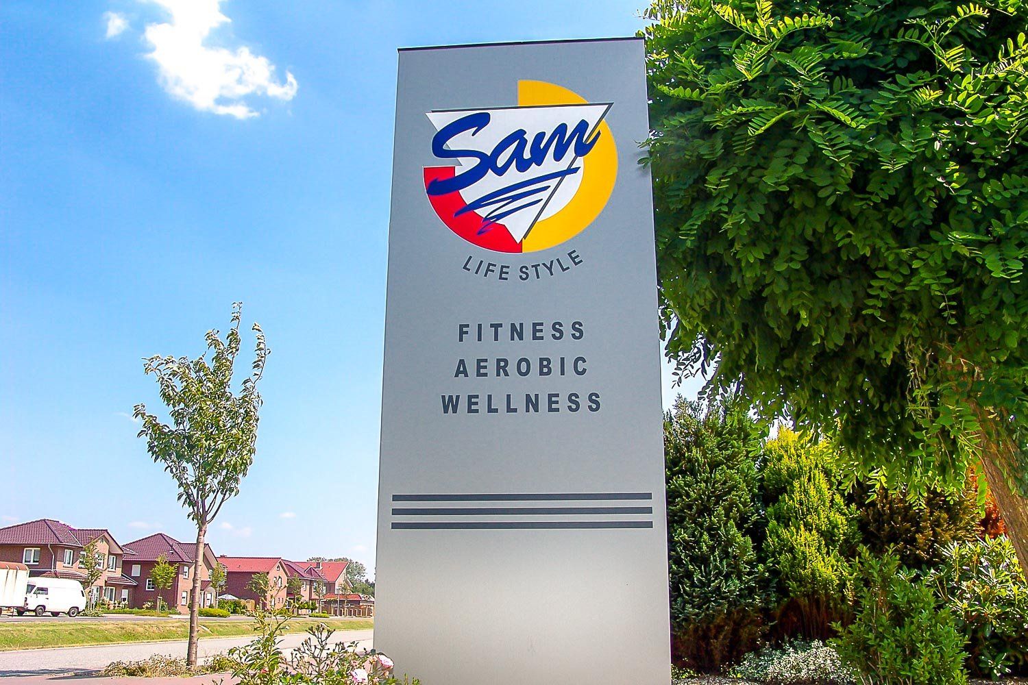 Ein Zeichen für Sam Lebensstil Fitness Aerobic Wellness