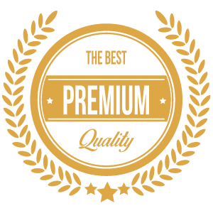 A gold label that says the best premium quality