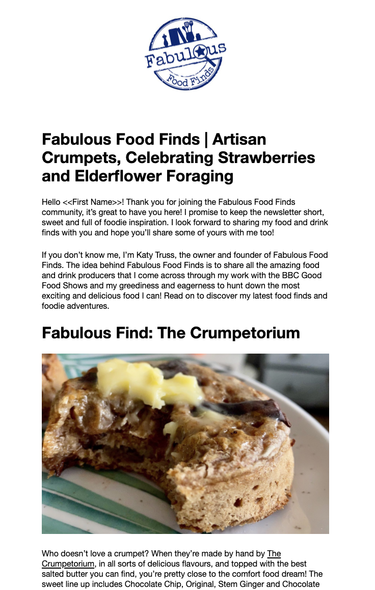 Fabulous Food Finds Newsletter