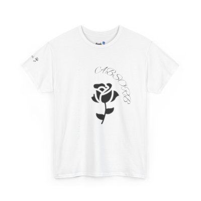 Rose Script T-Shirt — 'ABSORB' Minimal Floral Graphic Tee