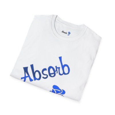 Absorb Rose T-Shirt — Blue Script Floral Tee with 