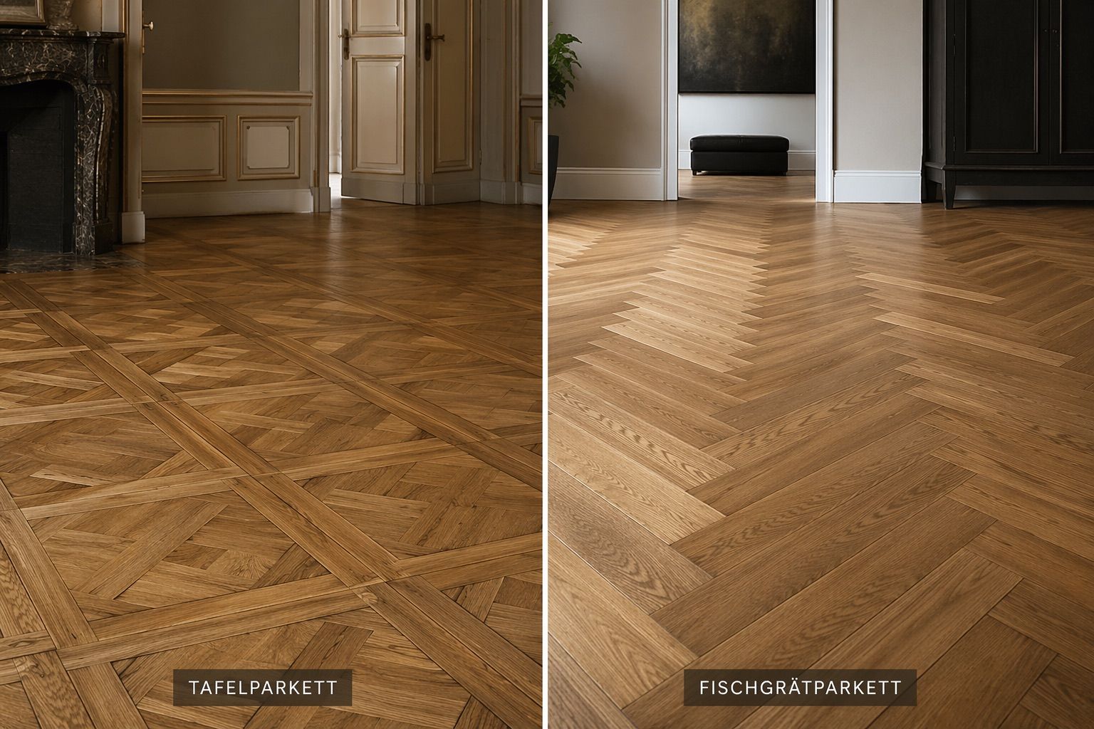 Tafelparkett und Fischgrätparkett