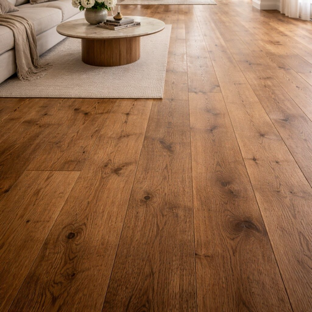 Der offene Werkzeugschrank aus Holz gibt den Blick auf ordentlich angeordnete Holzbearbeitungswerkzeuge frei. Zu den Werkzeugen gehören Meißel, Sägen, Messwerkzeuge, Bohrer und Sicherheitskopfhörer.