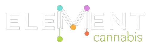 The Element Cannabis logo features white text with a stylized 