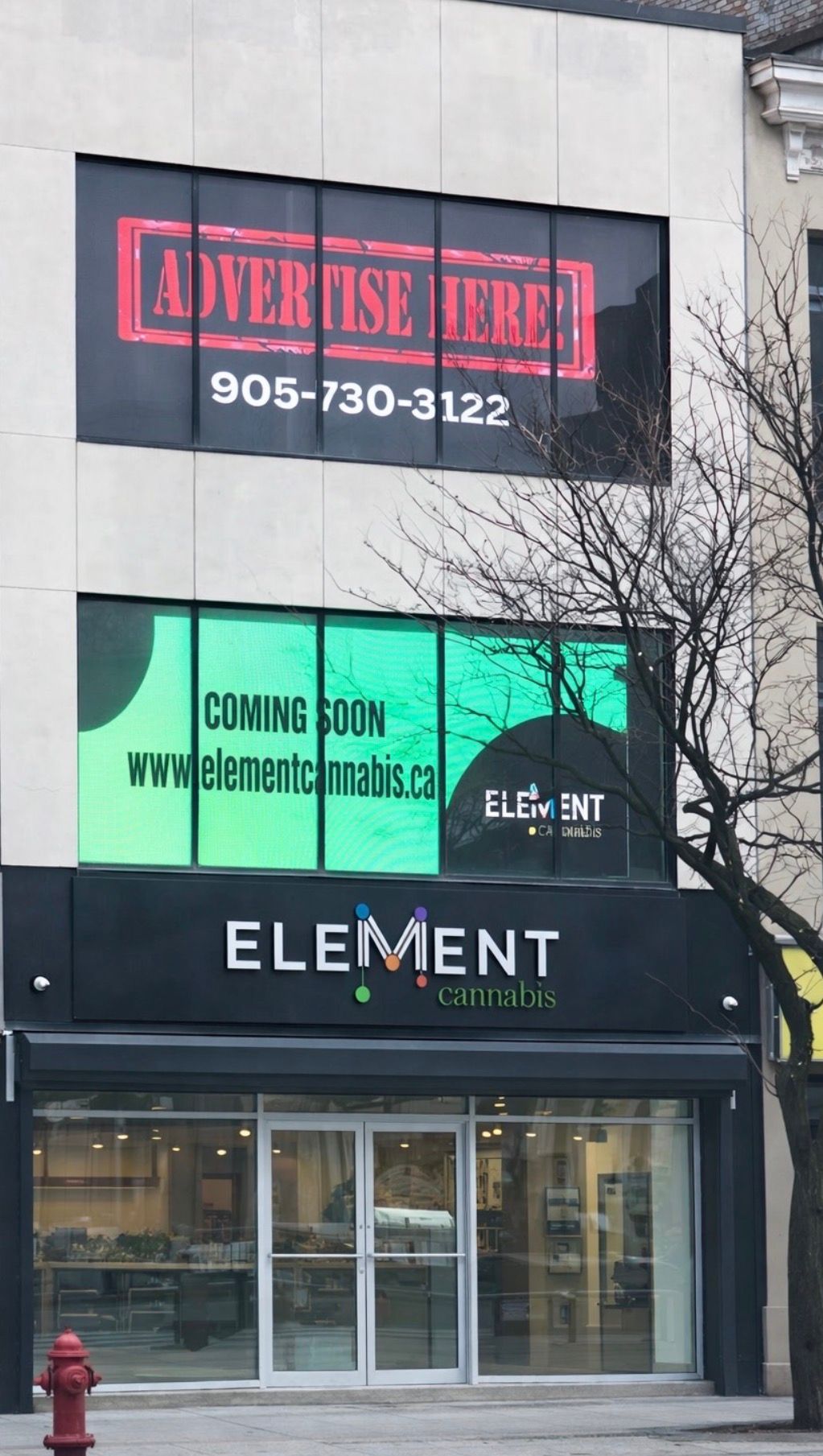 A multi-story commercial building with an 