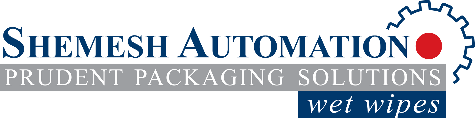Logo for Shemesh Automation, a packaging solutions provider, includes a gear graphic, and the words