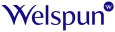 Welspun logo in dark blue font with small 