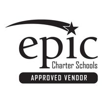 a black and white logo for epic charter schools