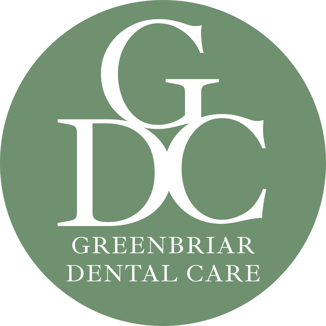 Green circle logo with white letters GDC, and "Greenbrier Dental Care" below.