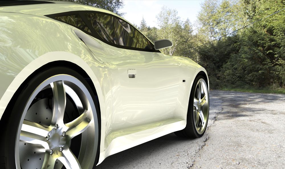 A White Sports Car Is Parked On The Side Of The Road  — Rapid Auto Refinish in Toowoomba, QLD