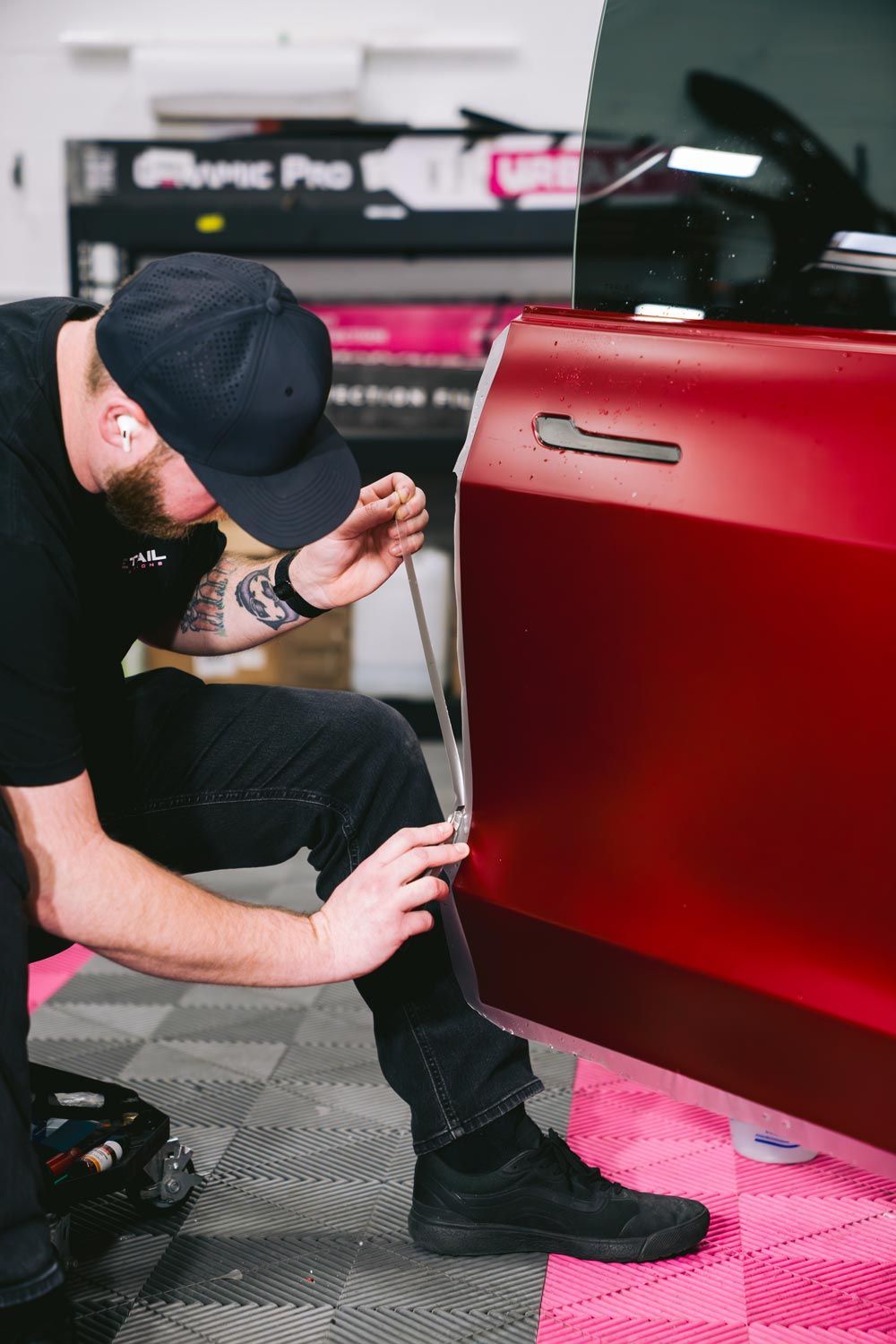 a ceramic-coated blue car
