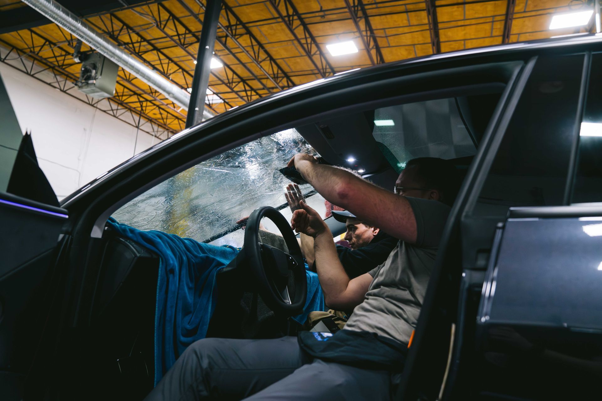 ceramic-coated blue vehicle