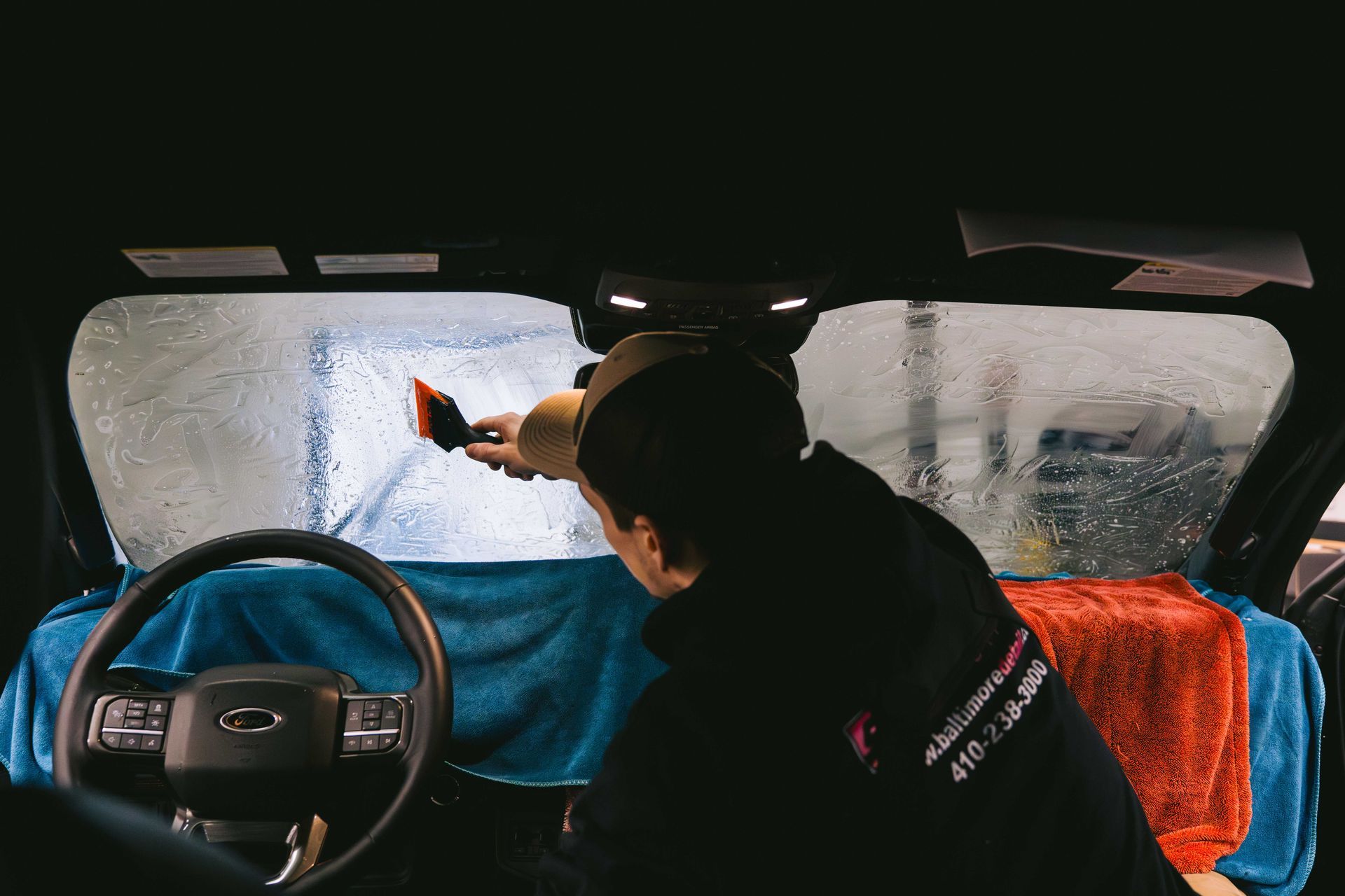 a ceramic-coated blue car