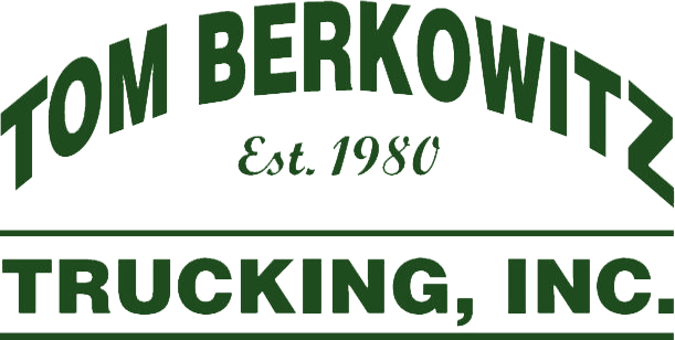 Tom Berkowitz Trucking, Inc. logo in green and white, with the company name arched above the year 1980, and 