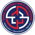 a logo for soria contracting and solutions restoration remediation rebuild