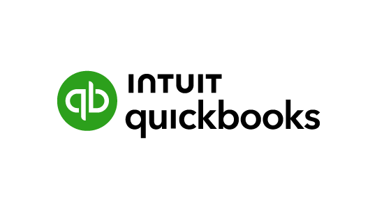 The logo for qb quickbooks is on a white background.
