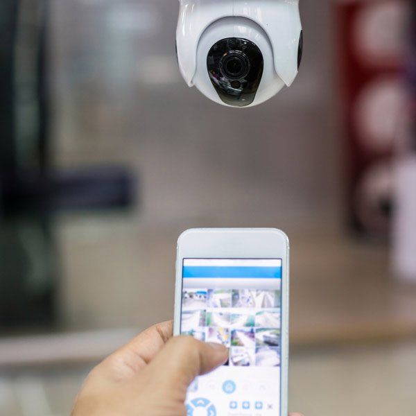 phone controlling security camera