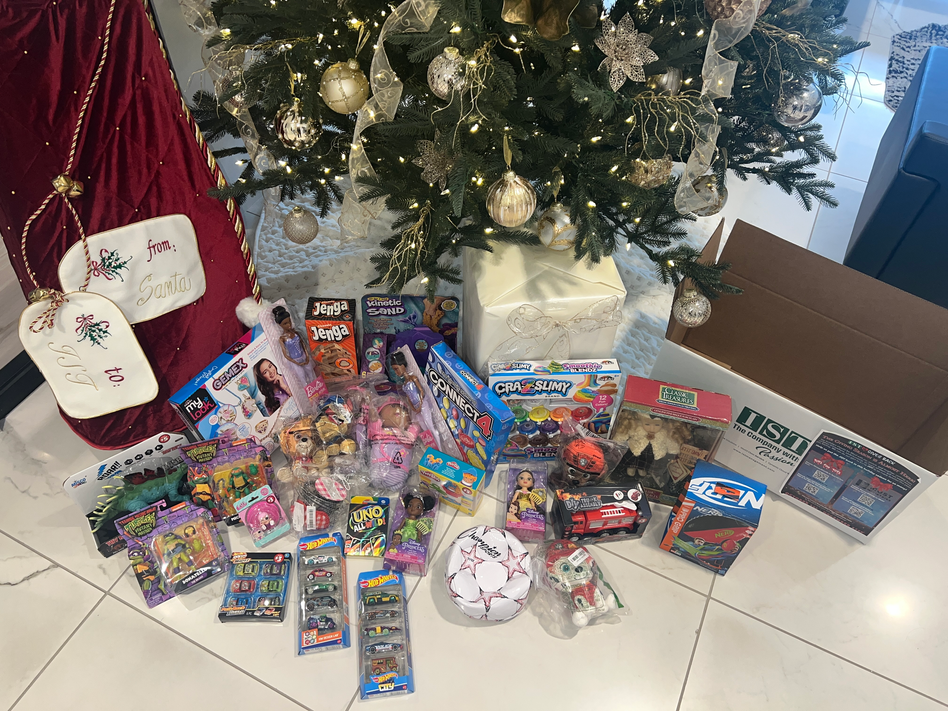 Some of the donations from IST's corporate office for MUST Ministries' Toy Shop