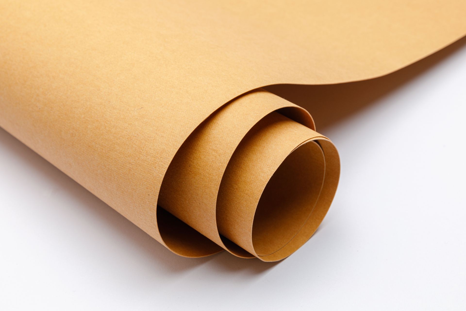 Rolled tan paper, showing the curled edges and texture.