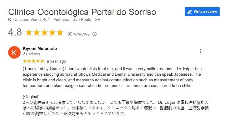 Depoimento sobre Clínica Portal do Sorriso