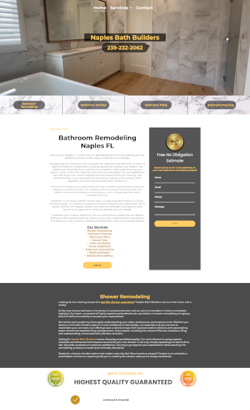 Bathroom Remodeling Company Website