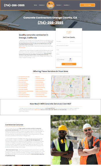 Concrete Company in CA Website