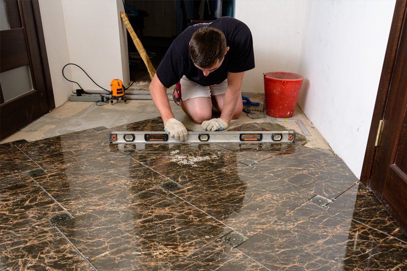 Ceramic Flooring Being Installed — Florence, KY — All About Floors