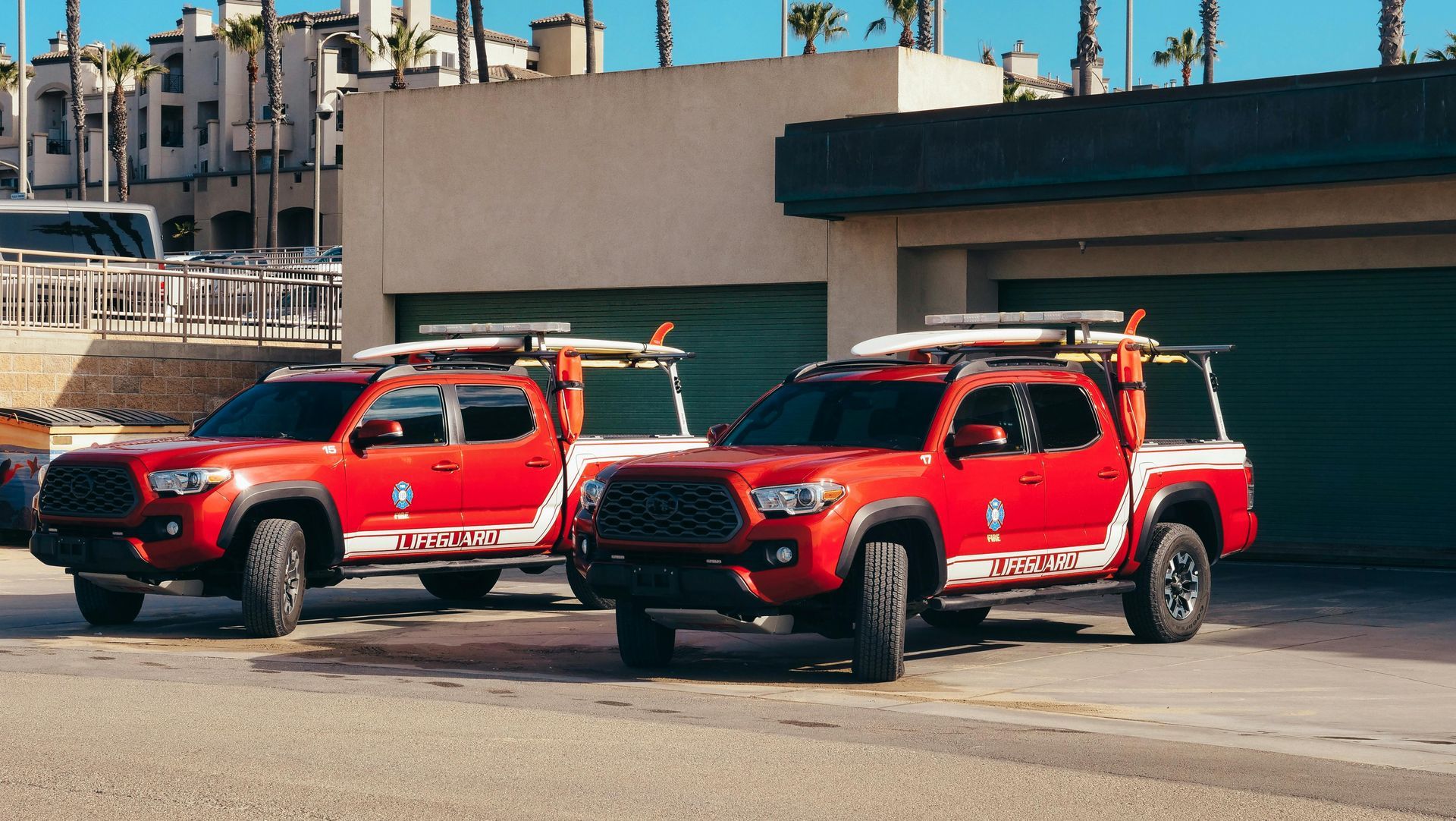 Two service trucks