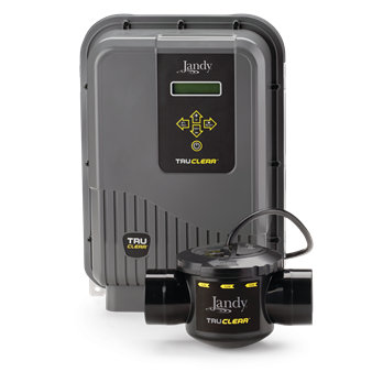 A jandy truclear swimming pool cleaner is shown on a white background.