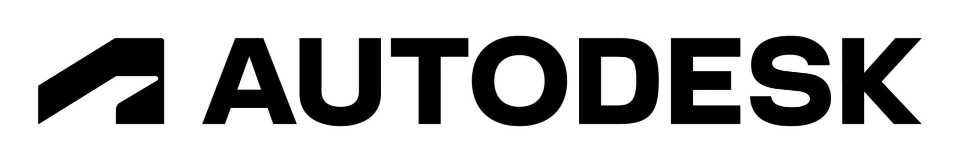 Un logo noir et blanc pour autodesk sur fond blanc.