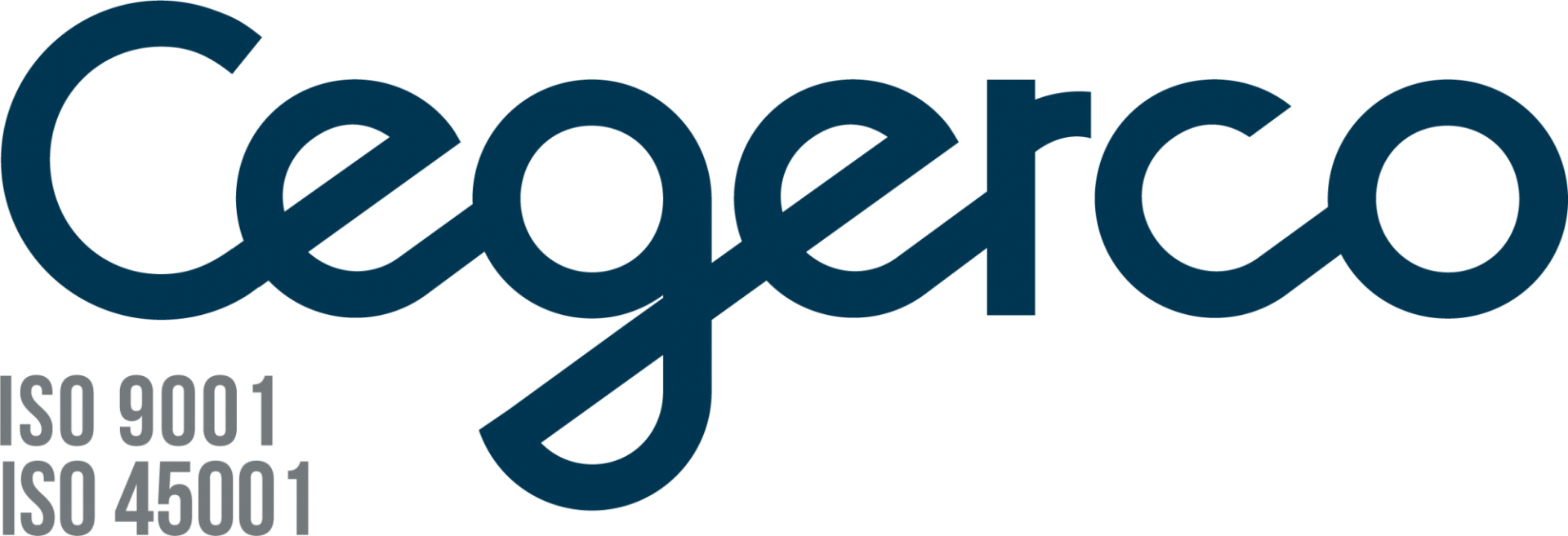 A logo for cegerco iso 9001 and iso 45001