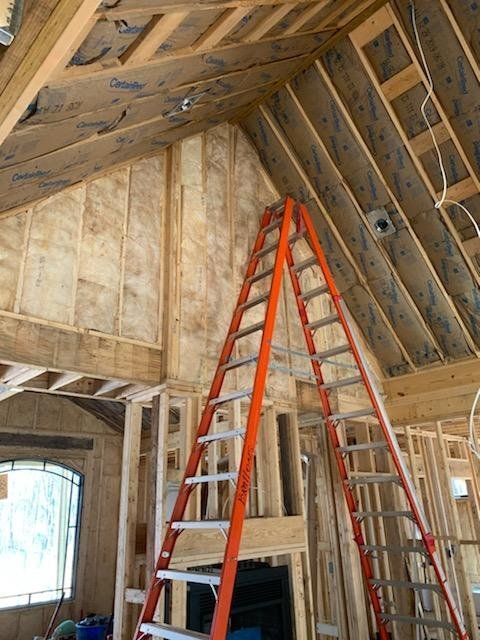 Spray Foam at House Construction — Winston Salem, NC — Green Planet Foam & Fiber Spray Foam at House Construction — Winston Salem, NC — Green Planet Foam & Fiber