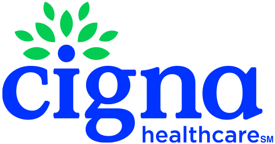 A blue and green logo for cigna healthcare.