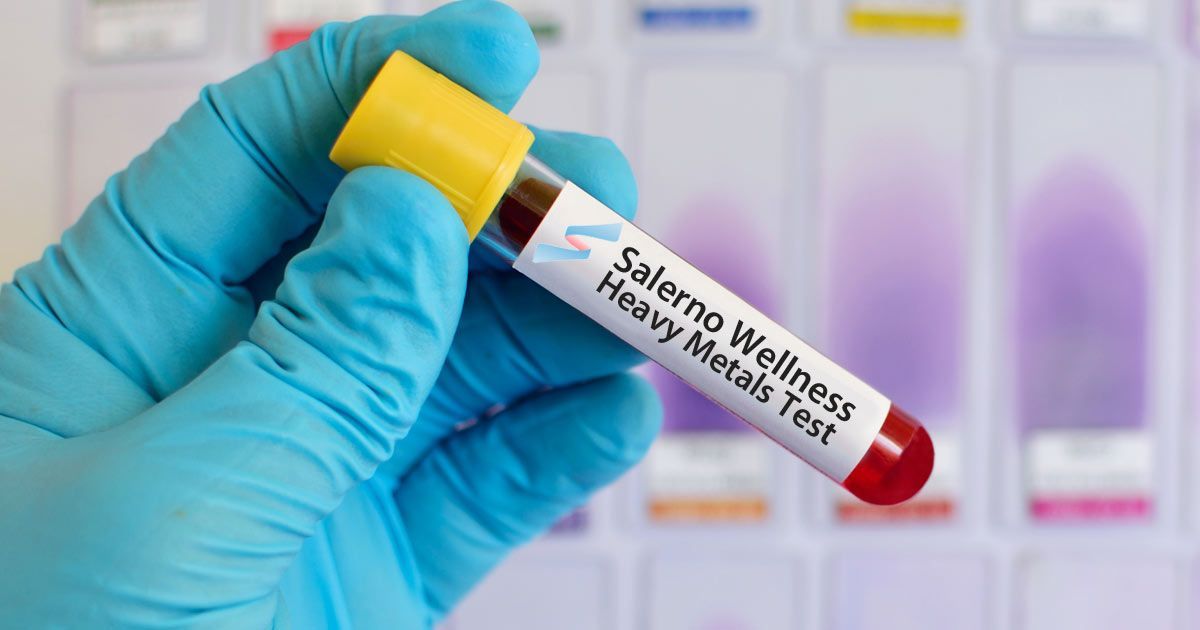 A test tube of blood showing a patient who took the Heavy Metal Challenge Test NYC by Dr. John Salerno