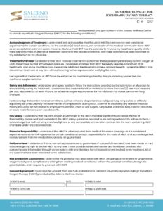 Informed Consent for Hyperbaric Oxygen Therapy