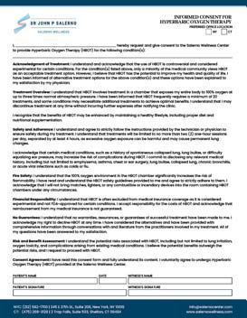 Informed Consent for Hyperbaric Oxygen Therapy