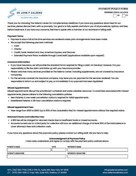 Payment Policy Form