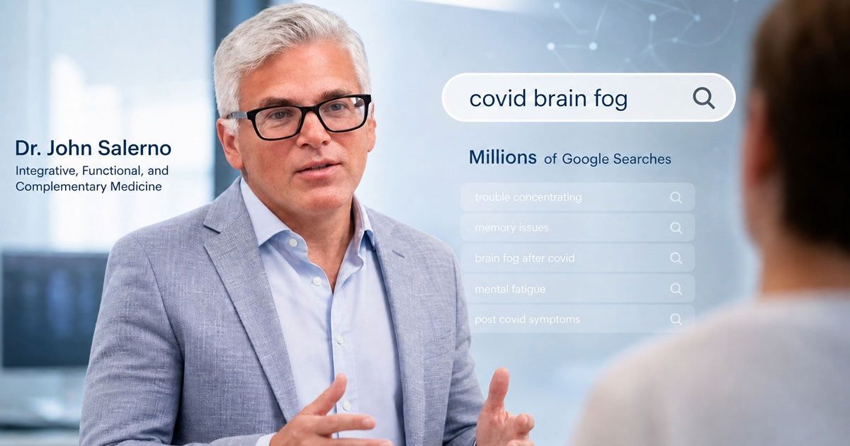 Dr. John Salerno speakingto a patient on Millions Still Google COVID Brain Fog, and The Hidden Causes Go Overlooked