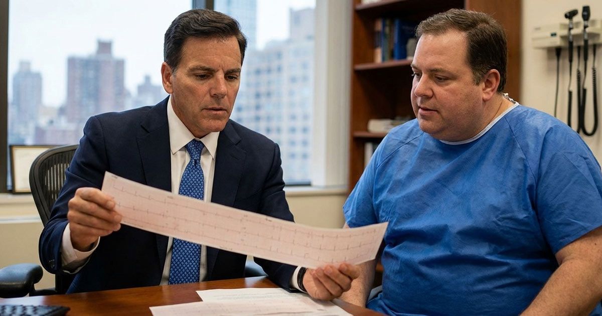 Dr. John Salerno Reviewinga Patients EKG while getting Cardiovascular Support Treatments NYC