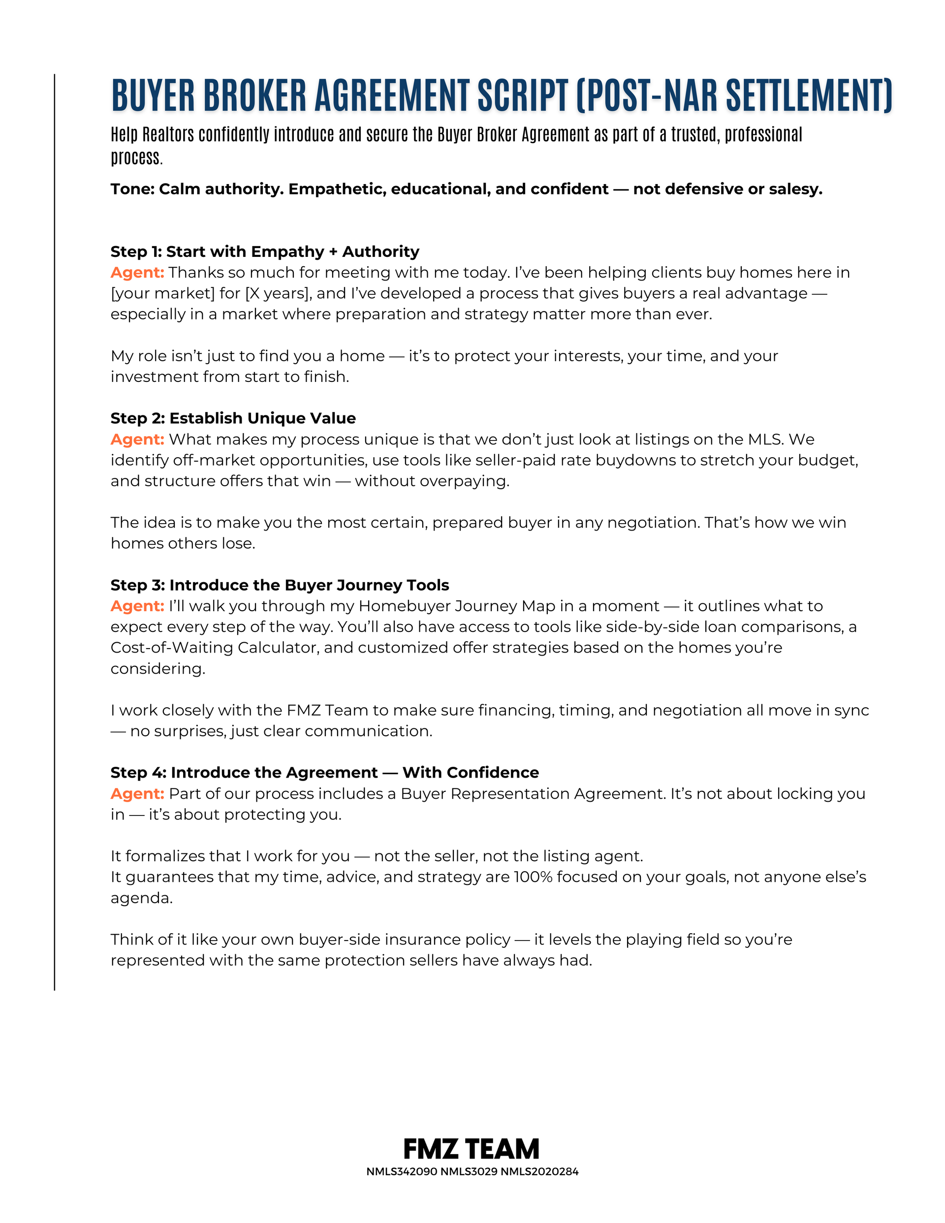 Buyer Script - Buyer Broker Agreement