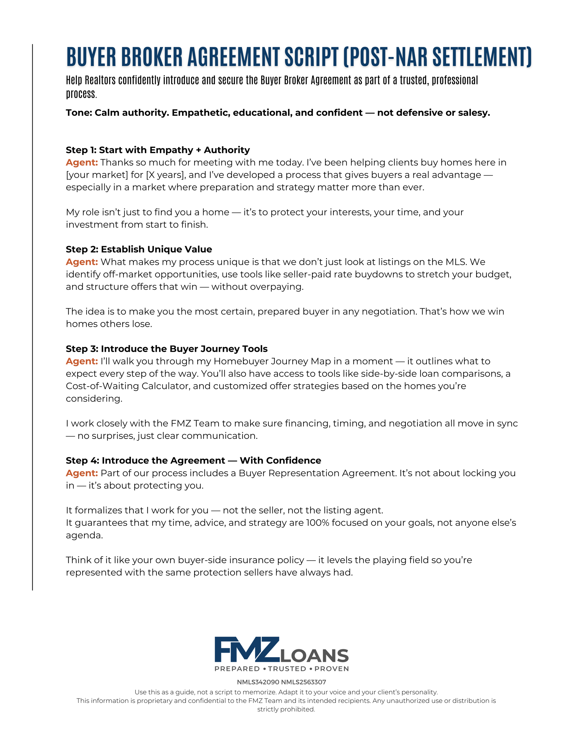 Buyer Script - Buyer Broker Agreement
