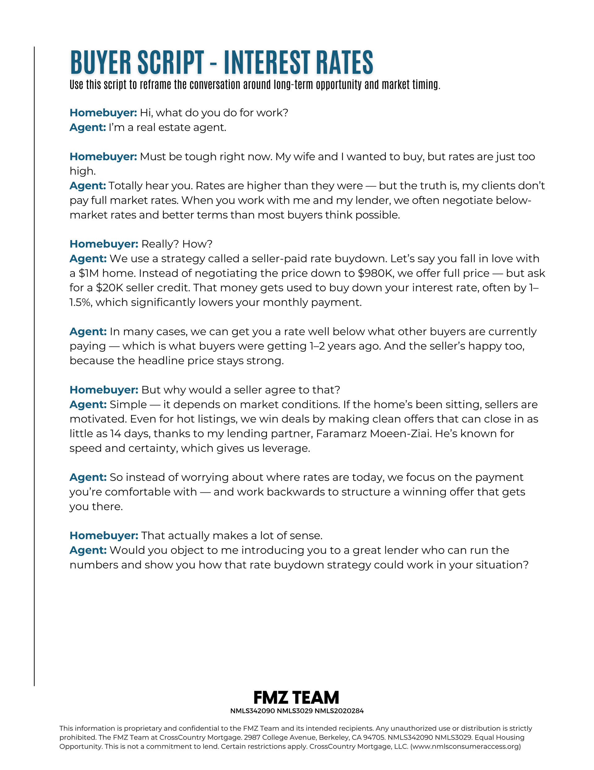 Buyer Script - Interest Rates