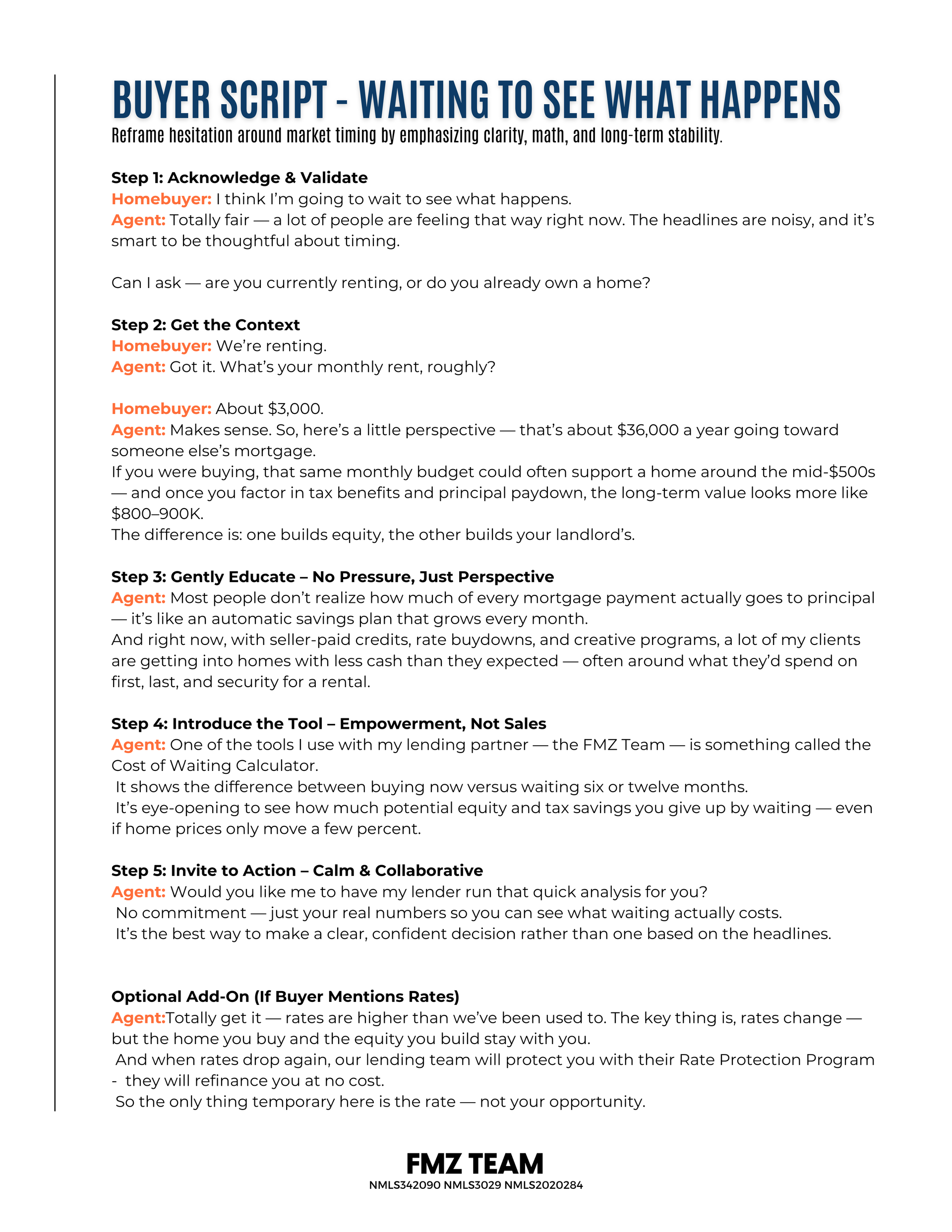 Buyer Script - Waiting to See What Happens