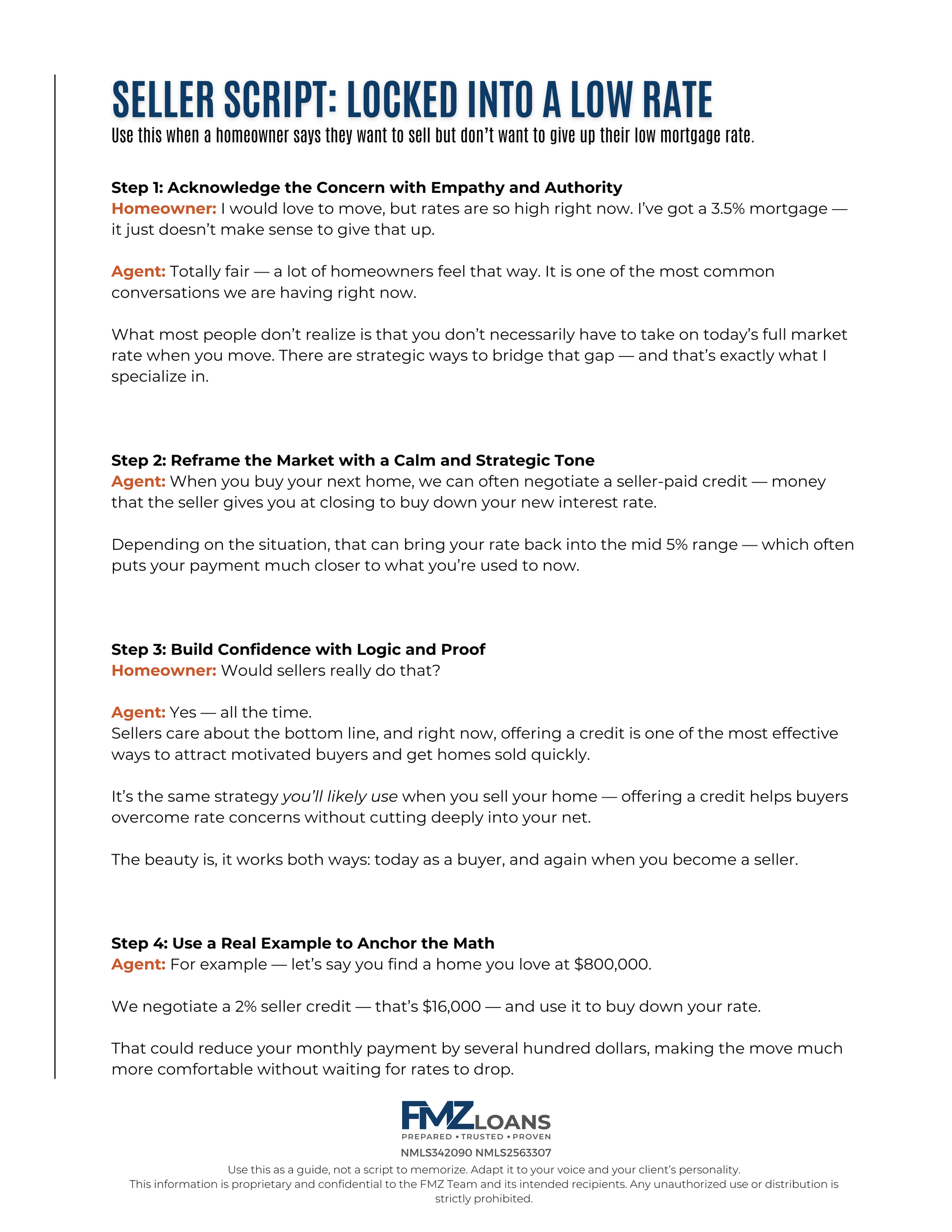 Seller Script - Locked In To Current Rate