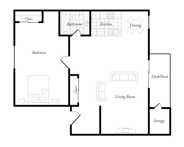 Orchard on the green floor plan 1 bedroom